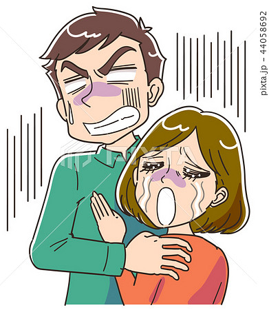 絶望に立ち向かう男女のイラスト 44058692