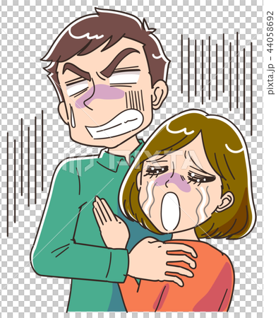 絶望に立ち向かう男女のイラスト 44058692