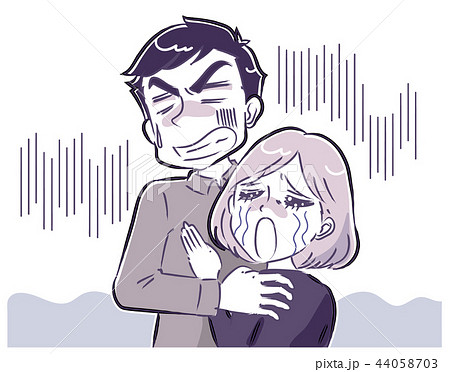 絶望に立ち向かう男女のイラスト 44058703