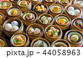 Close up dim sum chinese food in bamboo basket 44058963