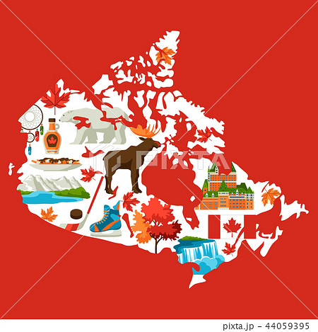 Illustration Of Canada Map のイラスト素材