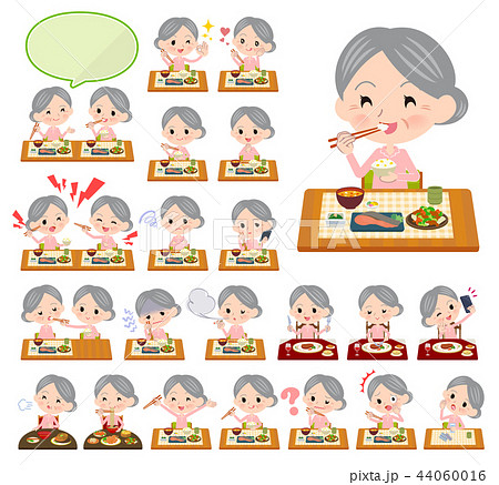 Patient Senior Women Mealのイラスト素材