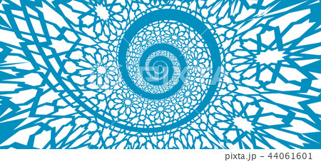 Islamic pattern, swirled in 3d spiral shape 44061601