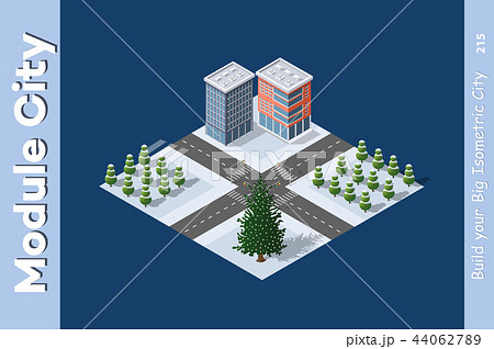 Isometric Winter Christmas town Isometric Winter Christmas town 44062789