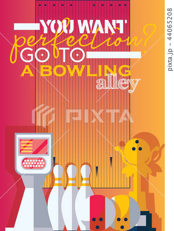 Vertical poster for print for bowling center with Vertical poster for print for bowling center with 44065208