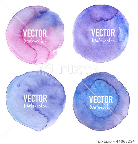 Purple watercolour circle set on white background. 44065254