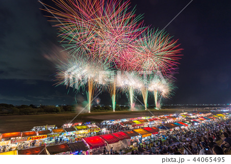 岐阜 濃尾大花火２０１８の写真素材