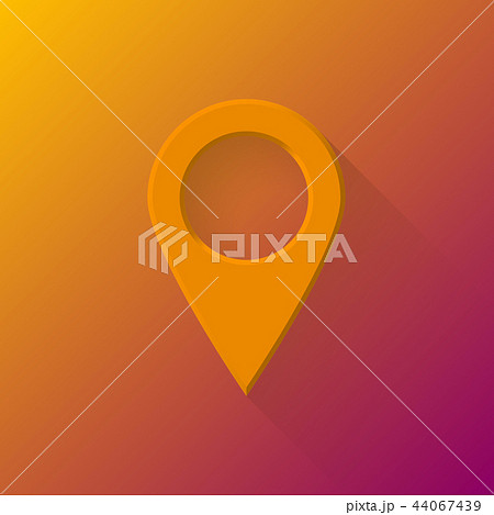 Orange Abstract Map Pointer Button 44067439