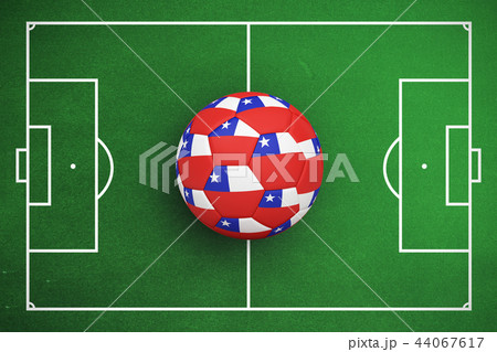 Composite image of football in chile colours 44067617