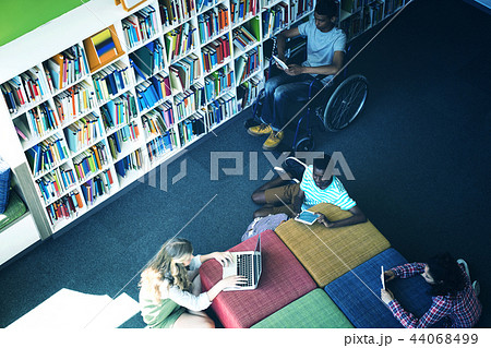 Attentive students studying in library 44068499