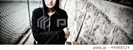 Sad girl next to tennis court Sad girl next to tennis court 44068524