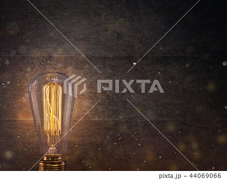 Vintage Edison light bulb on dark background. 44069066