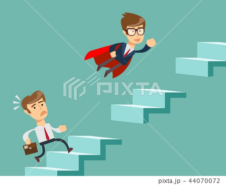 Business concept growth to success, Reach the target, Cartoon vector illustration 44070072