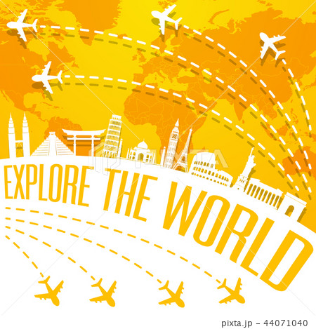 Explore the world with famous world landmarks 44071040