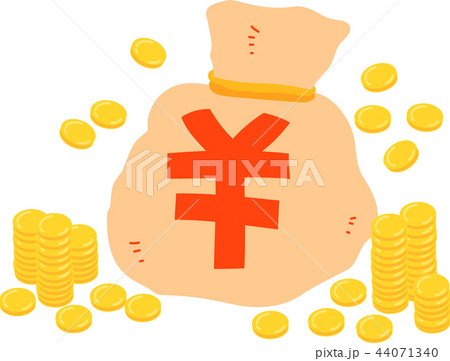 円 お金 ドル袋 イラスト コインのイラスト素材