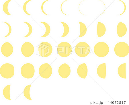 月齢 月の満ち欠け セットのイラスト素材 44072817 Pixta