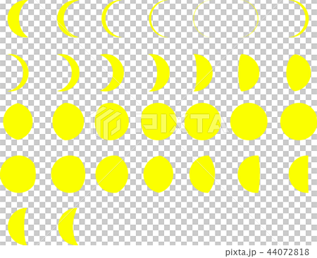 月齢 月の満ち欠け セットのイラスト素材 [44072818] - PIXTA
