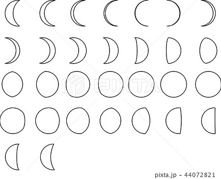 月齢 月の満ち欠け セットのイラスト素材 44072821 Pixta