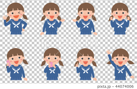 女子中学生冬服上半身1のイラスト素材