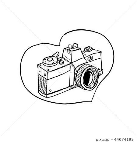 Vintage 35mm SLR Camera Heart Drawing 44074195