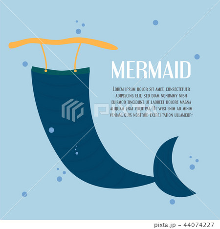 Character of mermaid tail in the blue sea 44074227