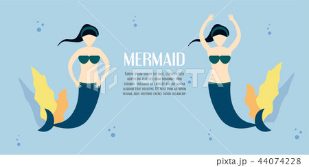Character of mermaid girl  in the blue sea 44074228