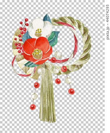 新年的一天裝飾，玫瑰，石雕，水彩插圖 44074293