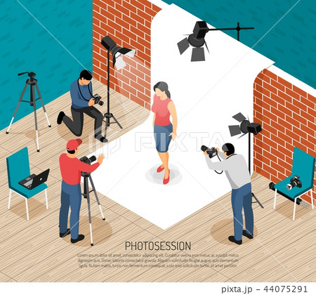 Photo Session Isometric Composition  44075291