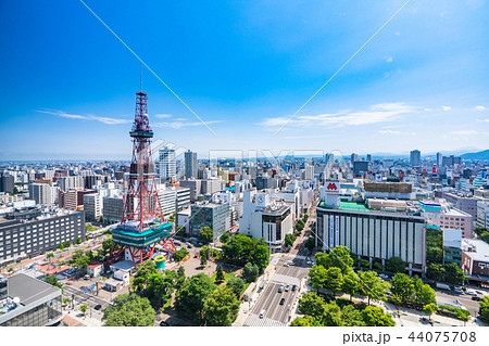 《北海道》札幌テレビ塔と大通公園 44075708