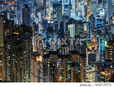 Windows of architectures in Hong Kong Downtown. Financial distri 44077673