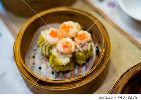 Chinese Cantonese dimsum meal in bamboo steamer 44078278