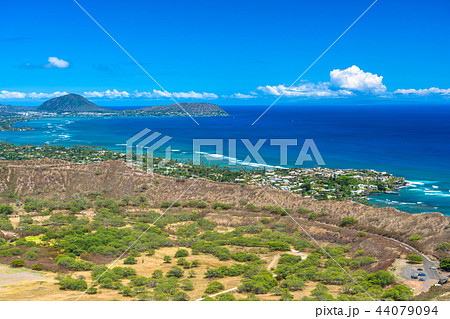 《ハワイ》ダイヤモンドヘッド山頂の眺め 44079094