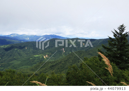 長野県上田市　根子岳山頂より草津白根山　横手山方面 44079913