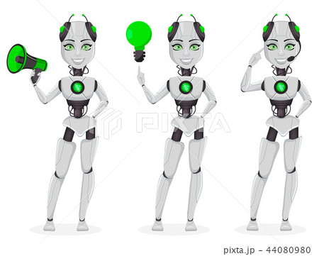 Robot with artificial intelligence, female bot 44080980