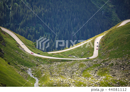 Mountain landscape. Transfagarasan highway, the most beautiful road in Europe, Romania 44081112