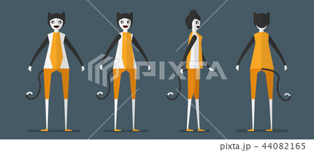 Character design of cat ghost for Halloween day 44082165