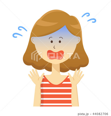 女性上半身_困る 女性上半身_困る 44082706