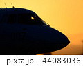 夕焼けと飛行機 44083036