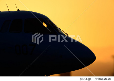 夕焼けと飛行機 夕焼けと飛行機 44083036