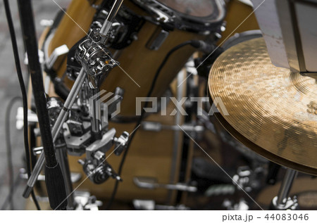 Close up on a detail of a drum kit. Close up on a detail of a drum kit. 44083046