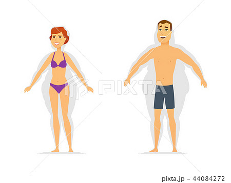 Weight loss - modern cartoon people characters illustration 44084272