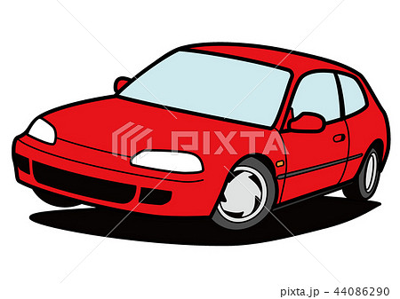 90年代風 国産ハッチバック車 赤色 自動車イラスト 90年代風 国産ハッチバック車 赤色 自動車イラスト 44086290