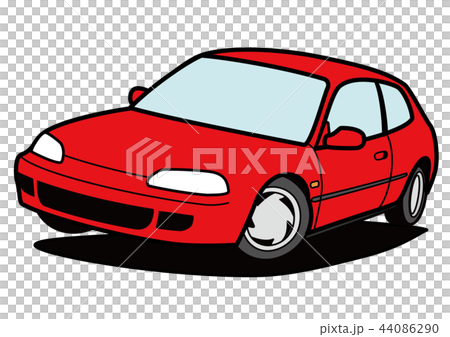 90年代風 国産ハッチバック車 赤色 自動車イラスト 90年代風 国産ハッチバック車 赤色 自動車イラスト 44086290