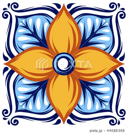 Italian ceramic tile pattern. Ethnic folk ornament. Italian ceramic tile pattern. Ethnic folk ornament. 44086366