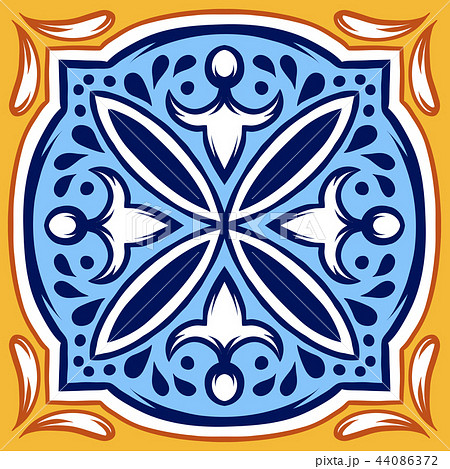 Italian ceramic tile pattern. Ethnic folk ornament. 44086372