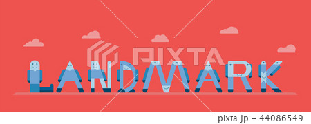 Landmarks character in pattern of English alphabet Landmarks character in pattern of English alphabet 44086549
