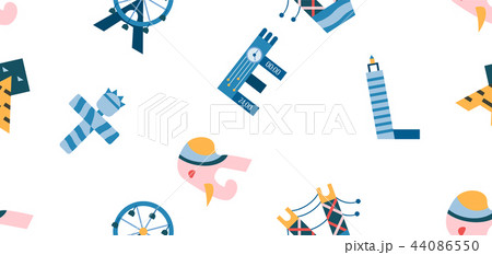 World's famous landmarks in pattern design World's famous landmarks in pattern design 44086550