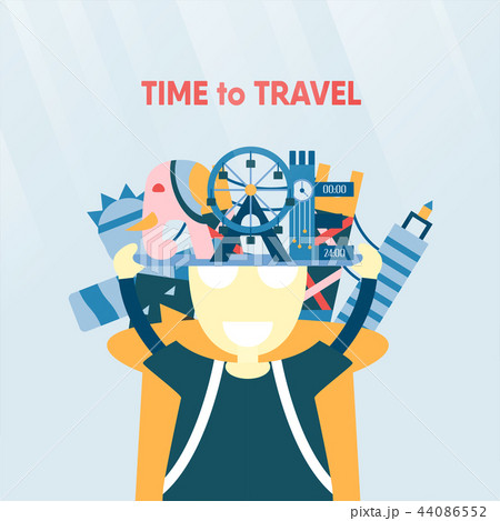 Poster design for travelling of the world - Stock Illustration [44086552] -  PIXTA