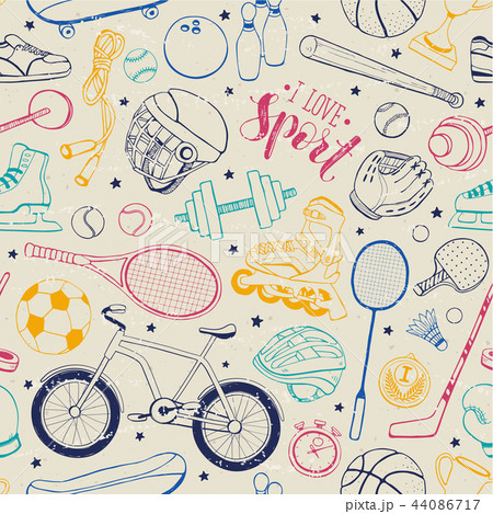 Sport Seamless Pattern - Stock Illustration [44086717] - PIXTA