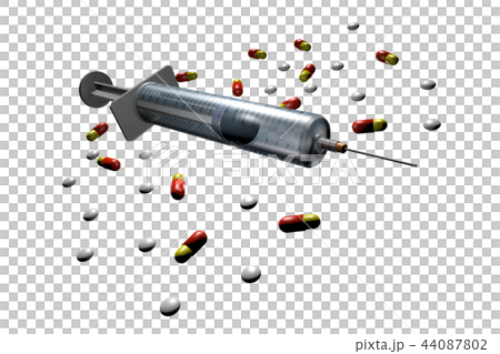 注射器と飲み薬 透過素材 のイラスト素材